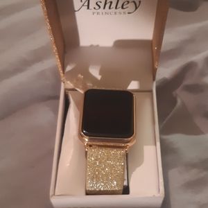 Rose gold digital touch screen watch